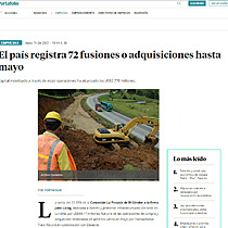 El pas registra 72 fusiones o adquisiciones hasta mayo